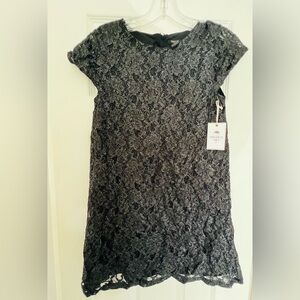 Forever 21 Black Dress  Layered In Lace Girl Sz. 11/12 Short Sleeve